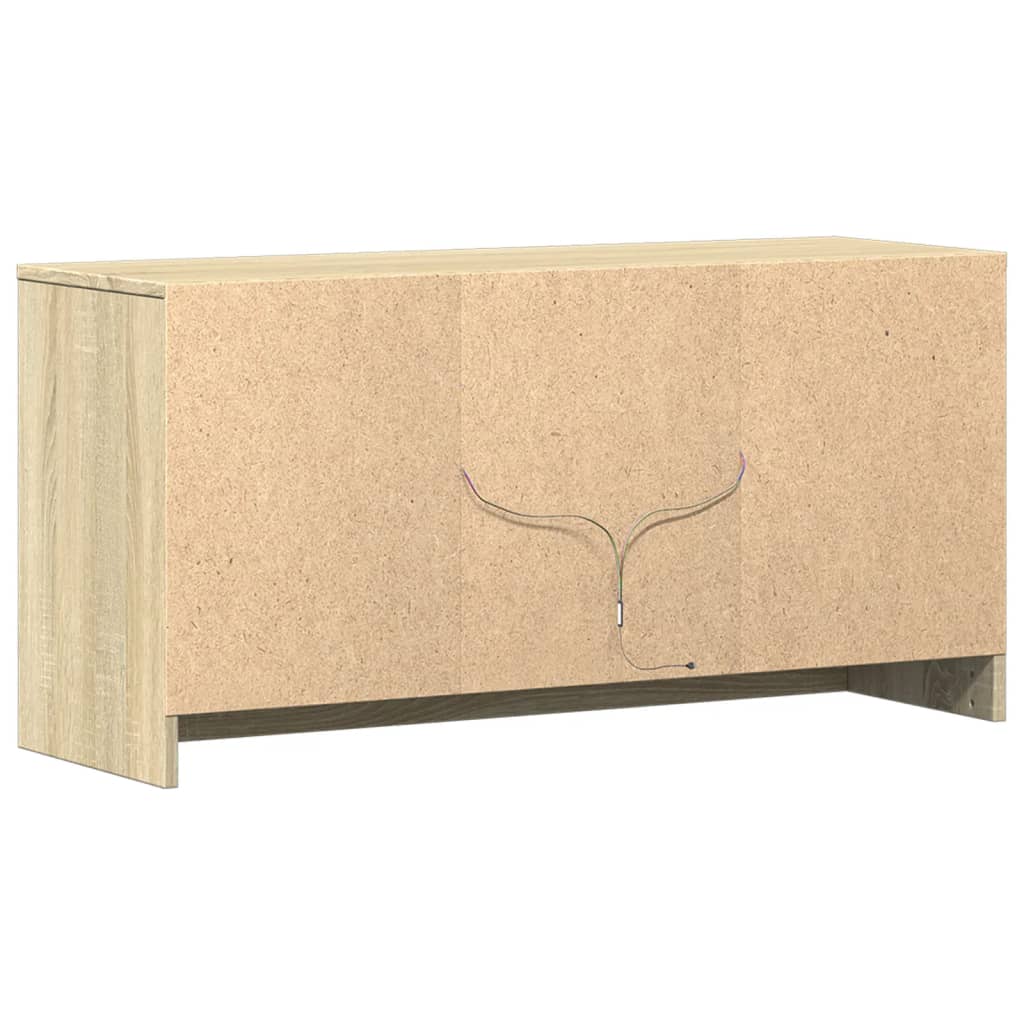 TV ormarić s LED svjetlima boja hrasta 100x34x50 cm drveni