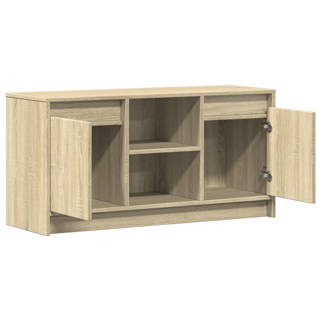 TV ormarić s LED svjetlima boja hrasta 100x34x50 cm drveni