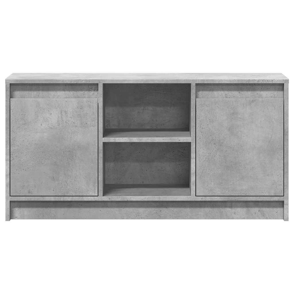 TV ormarić s LED svjetlima boja betona 100x34x50 cm drveni