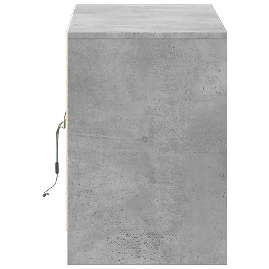 TV ormarić s LED svjetlima boja betona 100x34x50 cm drveni