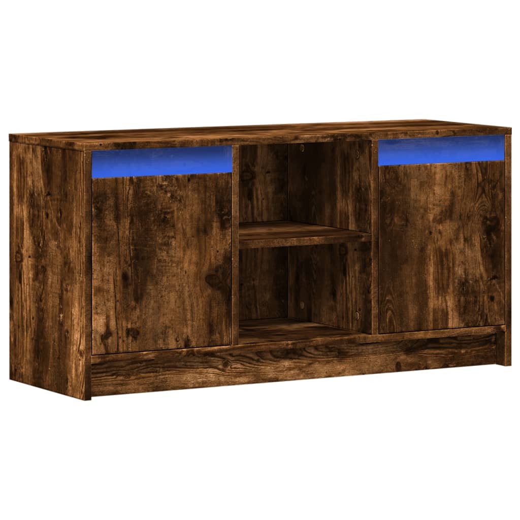 TV ormarić s LED svjetlima boja hrasta 100x34x50 cm drveni