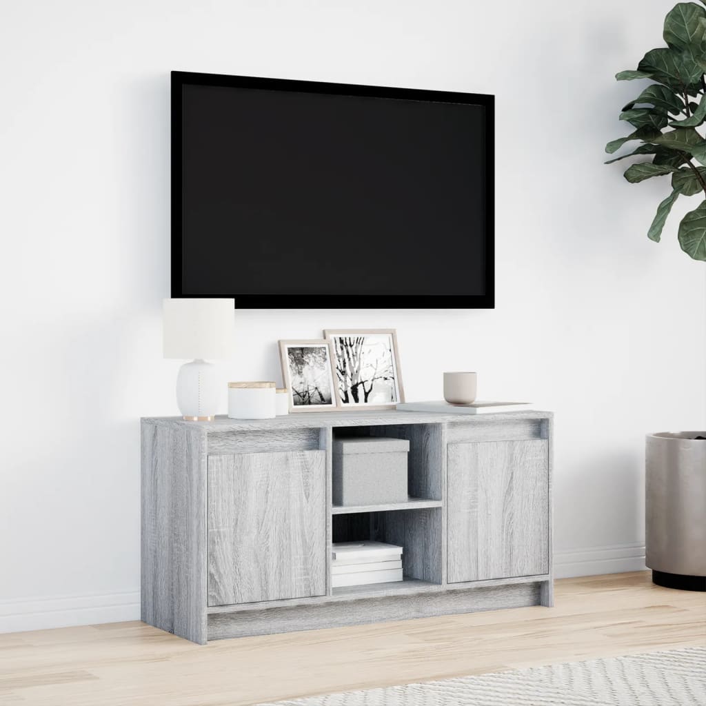 TV ormarić s LED svjetlima boja hrasta 100x34x50 cm drveni