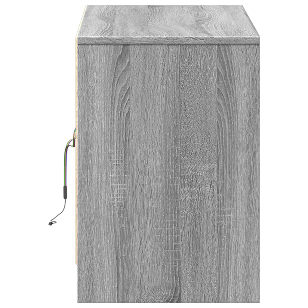 TV ormarić s LED svjetlima boja hrasta 100x34x50 cm drveni