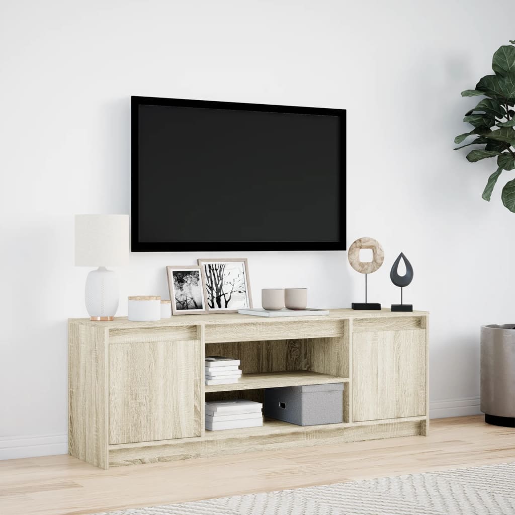 TV ormarić s LED svjetlima boja hrasta 139,5x34x50 cm drveni