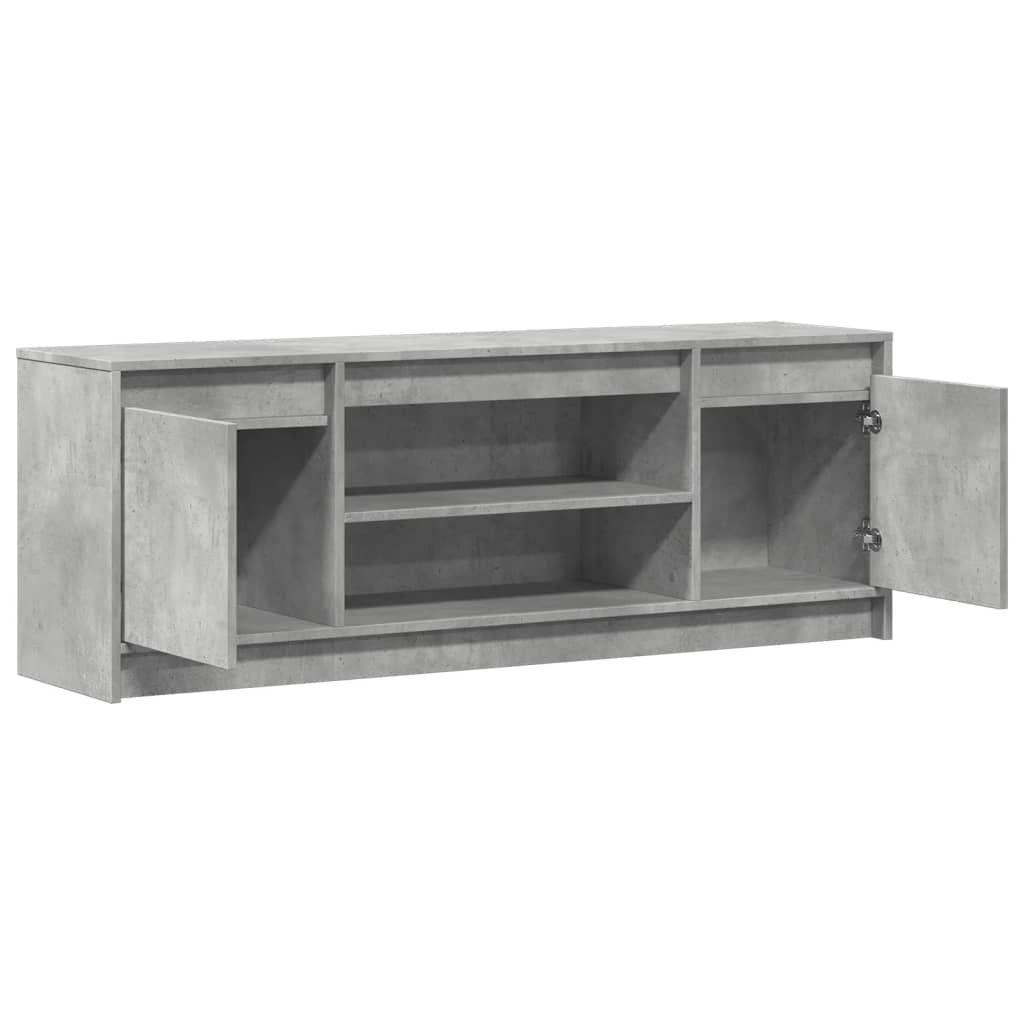 TV ormarić s LED svjetlima boja betona 139,5x34x50 cm drveni