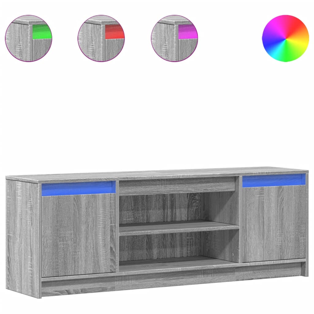TV ormarić s LED svjetlima boja hrasta 139,5x34x50 cm drveni
