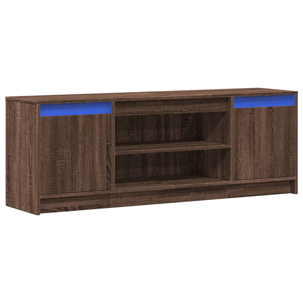 TV ormarić s LED svjetlima boja hrasta 139,5x34x50 cm drveni