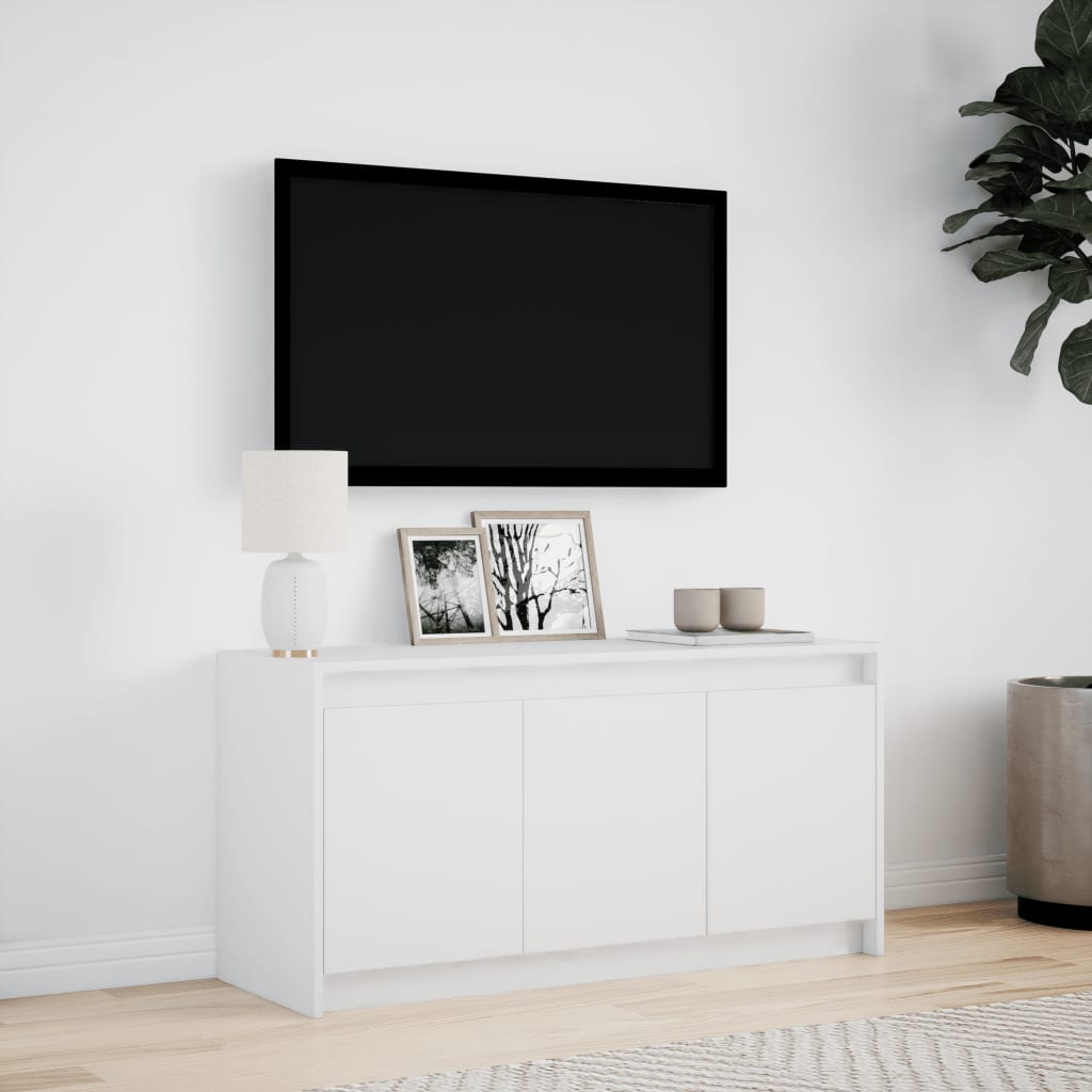 TV ormarić LED bijeli 100 x 34 x 50 cm od konstruiranog drva