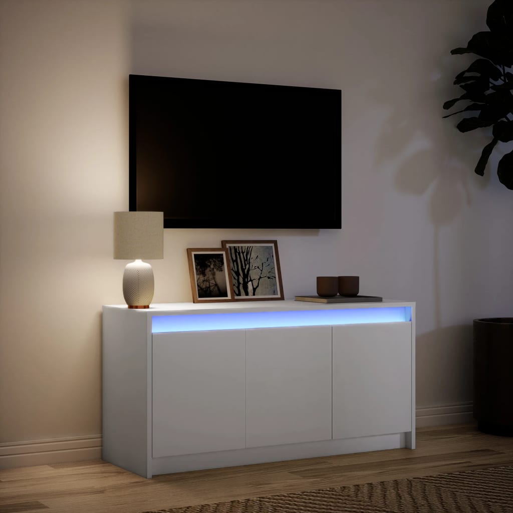 TV ormarić LED bijeli 100 x 34 x 50 cm od konstruiranog drva