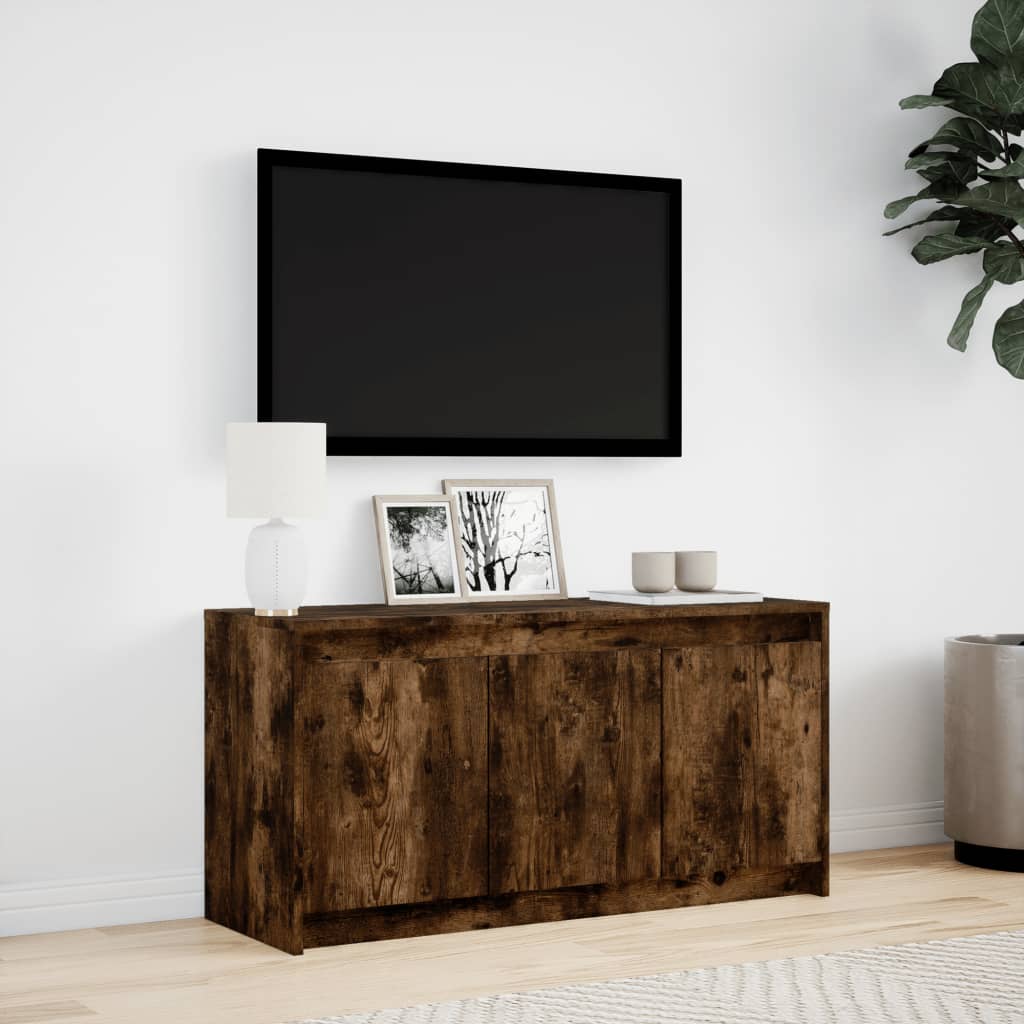 TV ormarić s LED svjetlima boja hrasta 100x34x50 cm drveni