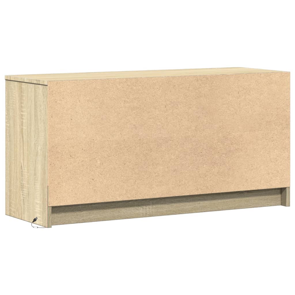 TV ormarić s LED svjetlima boja hrasta 100x34x50 cm drveni