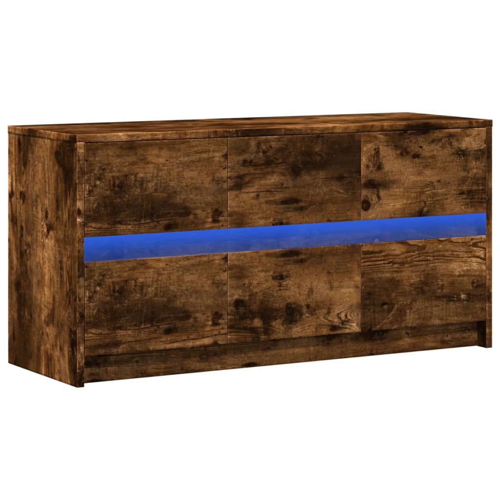 TV ormarić s LED svjetlima boja hrasta 100x34x50 cm drveni