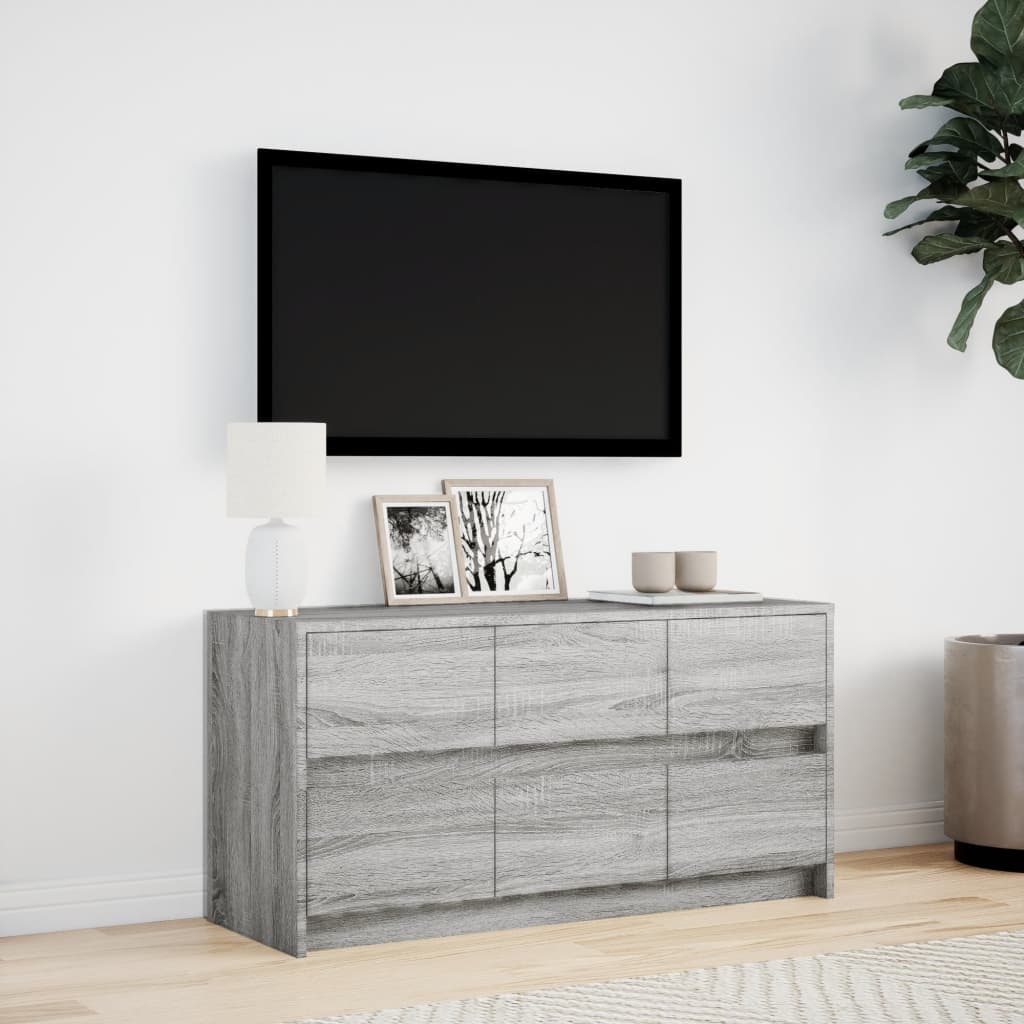 TV ormarić s LED svjetlima boja hrasta 100x34x50 cm drveni