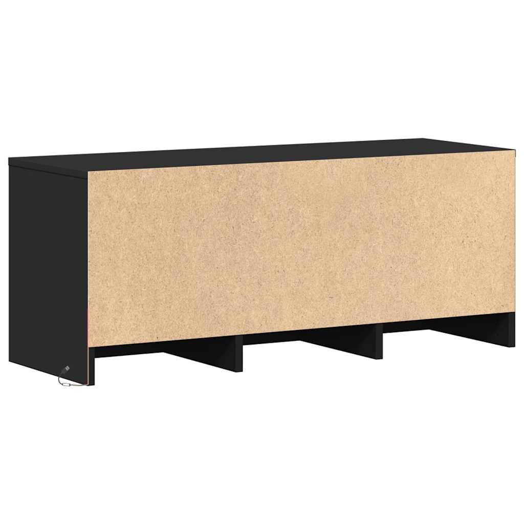 TV ormarić s LED svjetlima crni 97x34x40 cm konstruirano drvo