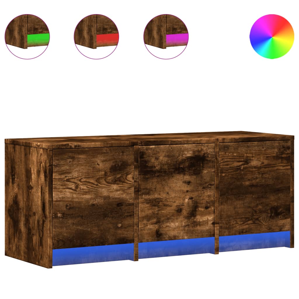 TV ormarić s LED svjetlima boja hrasta 97x34x40 cm drveni