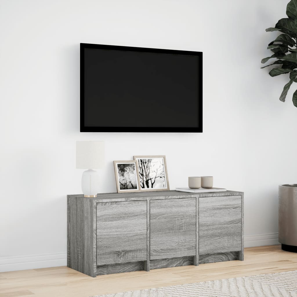 TV ormarić s LED svjetlima boja hrasta 97x34x40 cm drveni