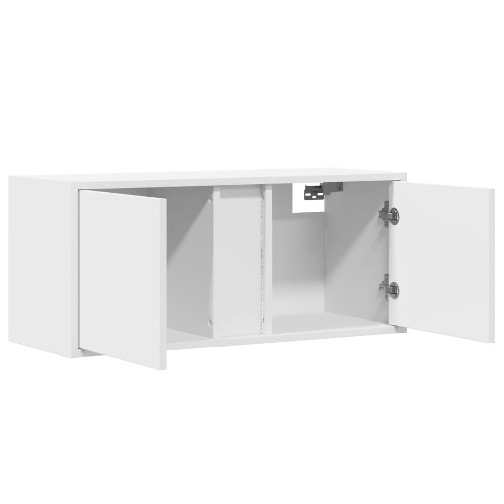 Zidni TV ormarić s LED svjetlima bijeli 80x31x35 cm