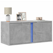 Zidni TV ormarić s LED svjetlima siva boja betona 80x31x35 cm