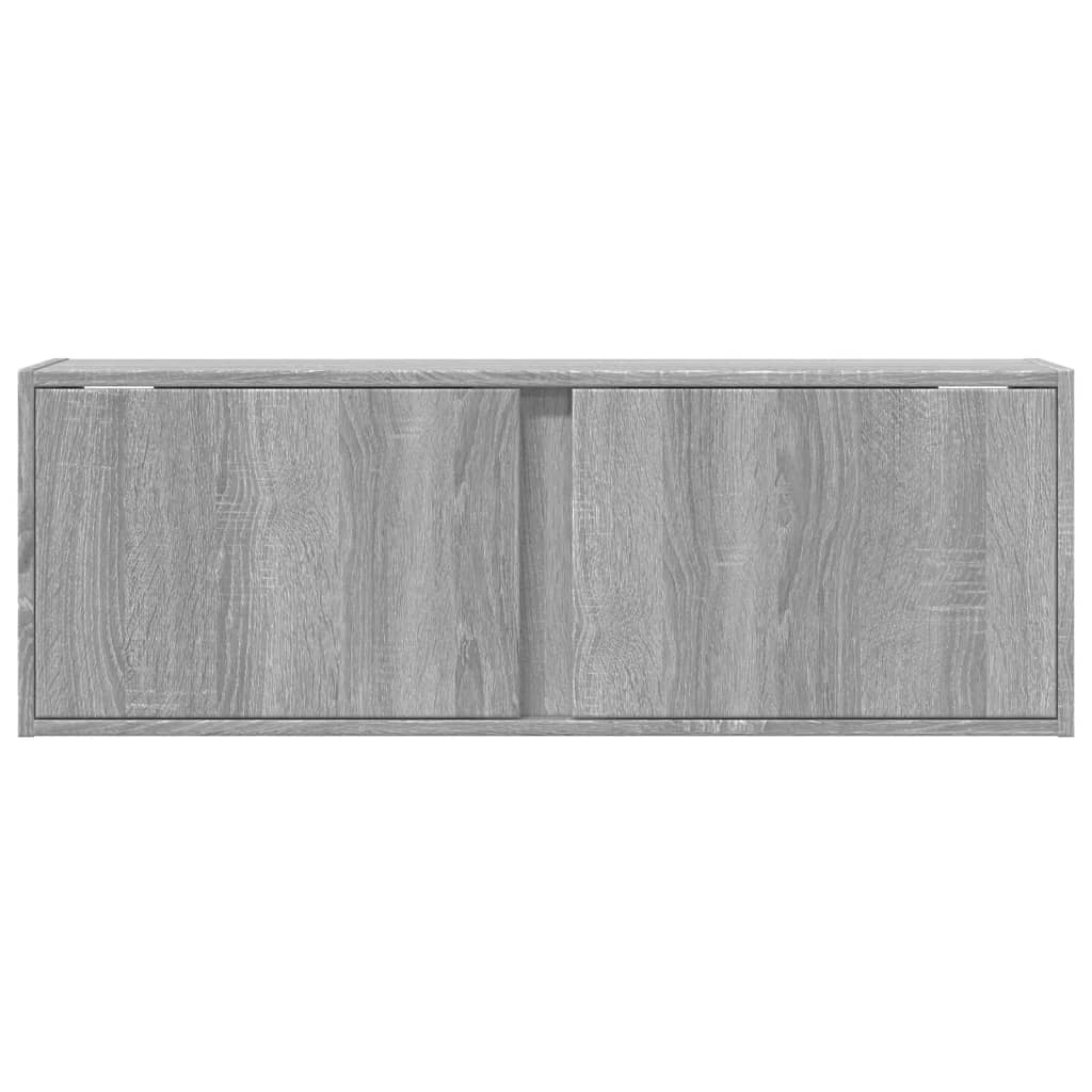 Zidni TV ormarić s LED svjetlima siva boja hrasta 100x31x35 cm