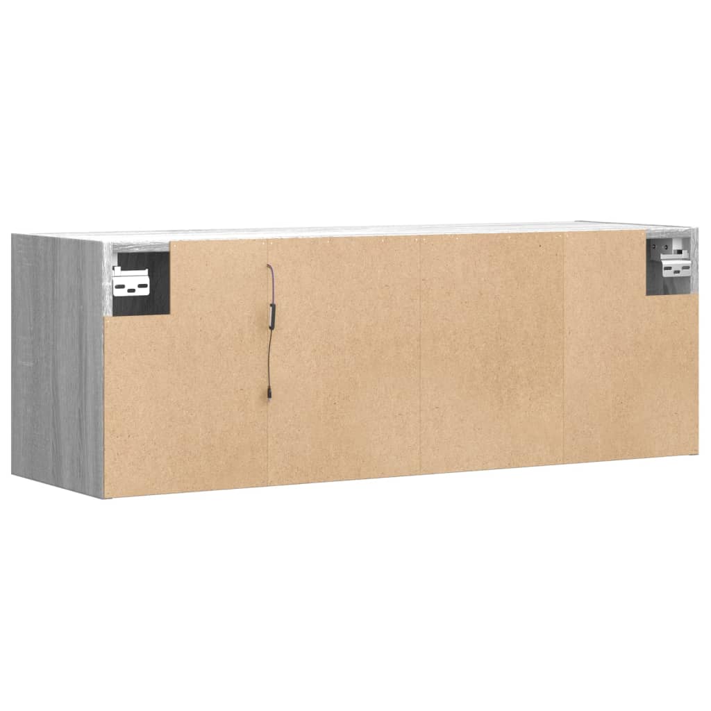 Zidni TV ormarić s LED svjetlima siva boja hrasta 100x31x35 cm