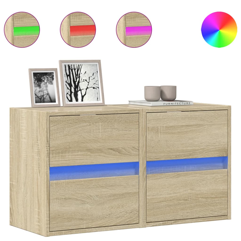 Zidni TV ormarići LED 2 kom boja hrasta sonome 41x31x45 cm
