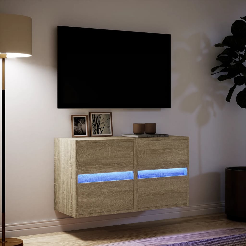Zidni TV ormarići LED 2 kom boja hrasta sonome 41x31x45 cm