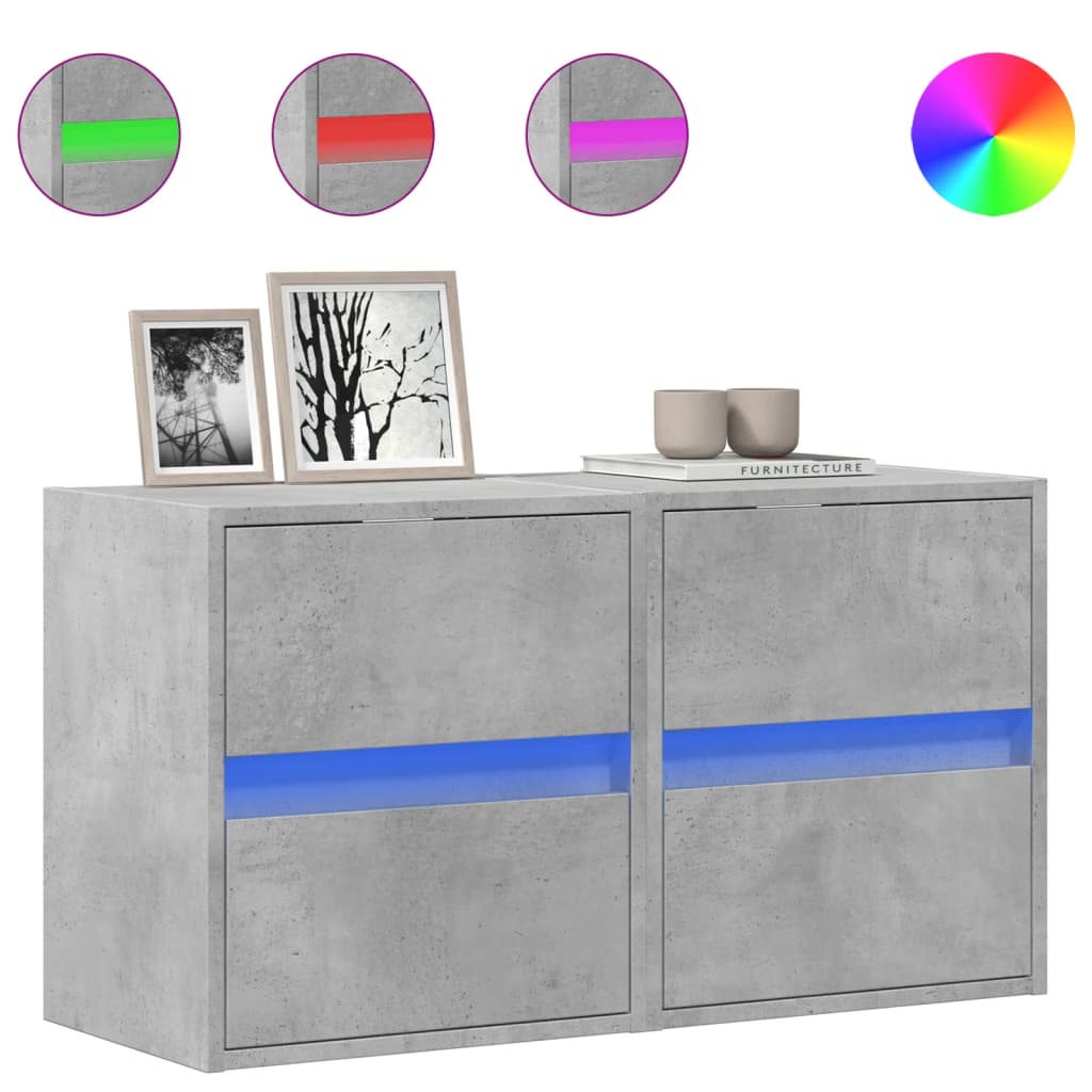 Zidni TV ormarići LED 2 kom boja betona 41x31x45 cm