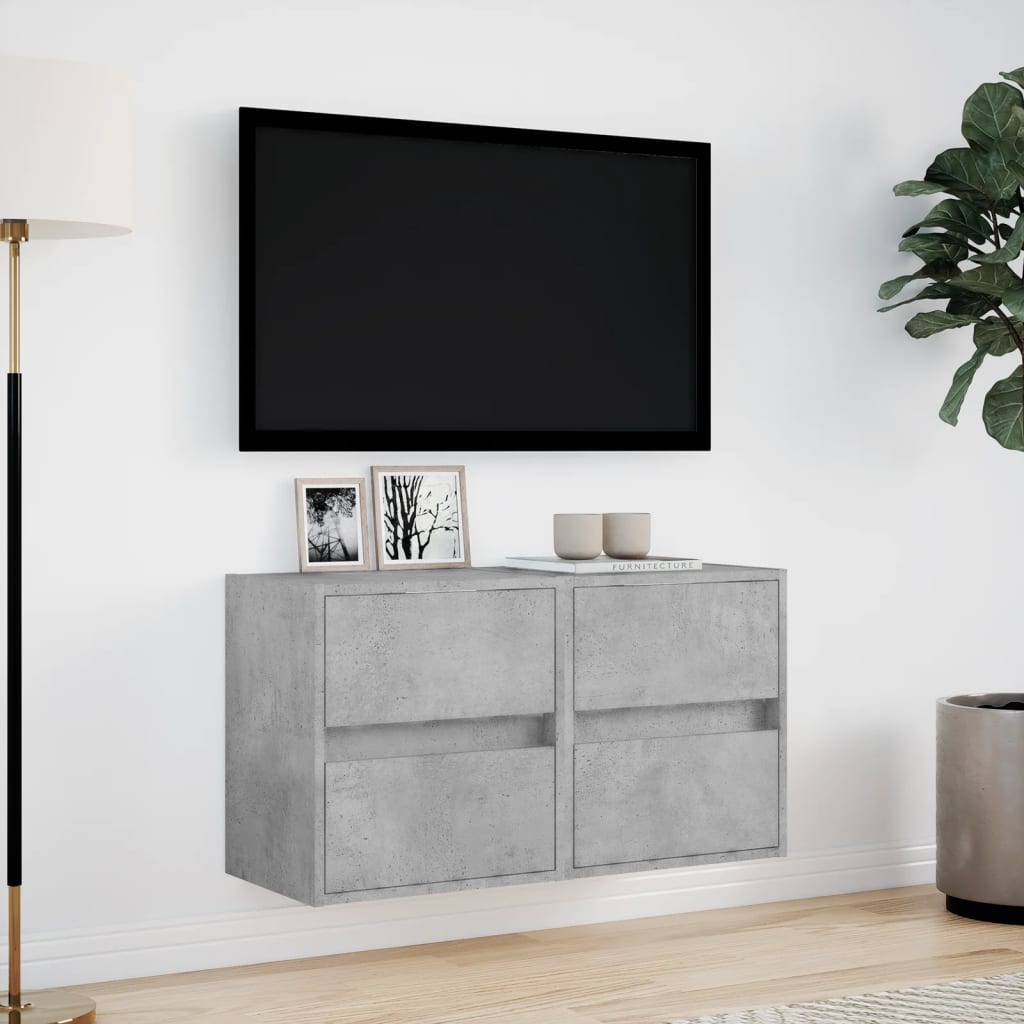 Zidni TV ormarići LED 2 kom boja betona 41x31x45 cm