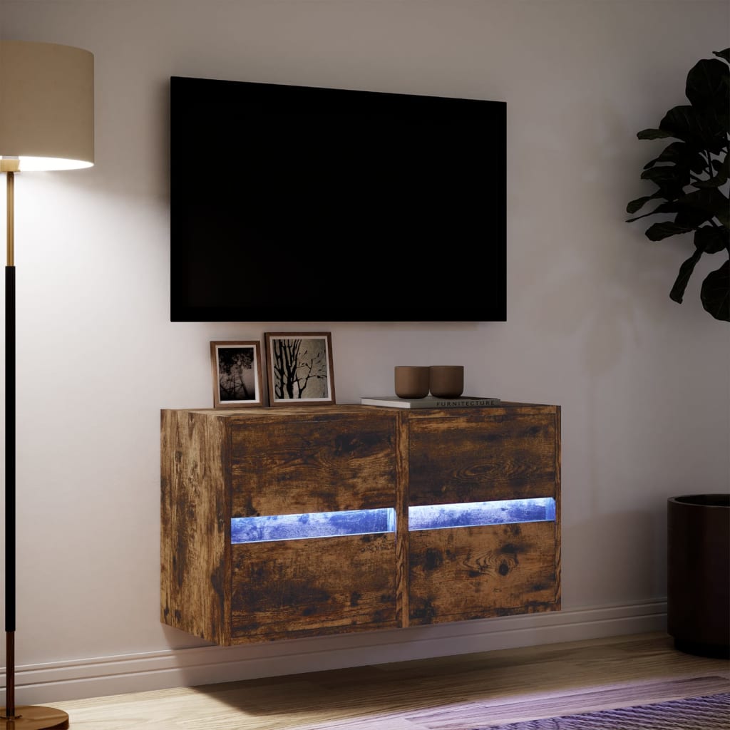 Zidni TV ormarići LED 2 kom boja hrasta 41x31x45 cm