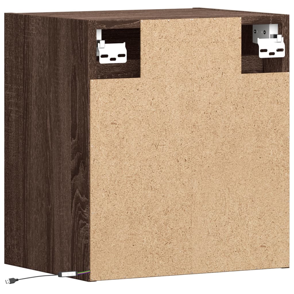 Zidni TV ormarić s LED svjetlima boja hrasta 41x31x45 cm