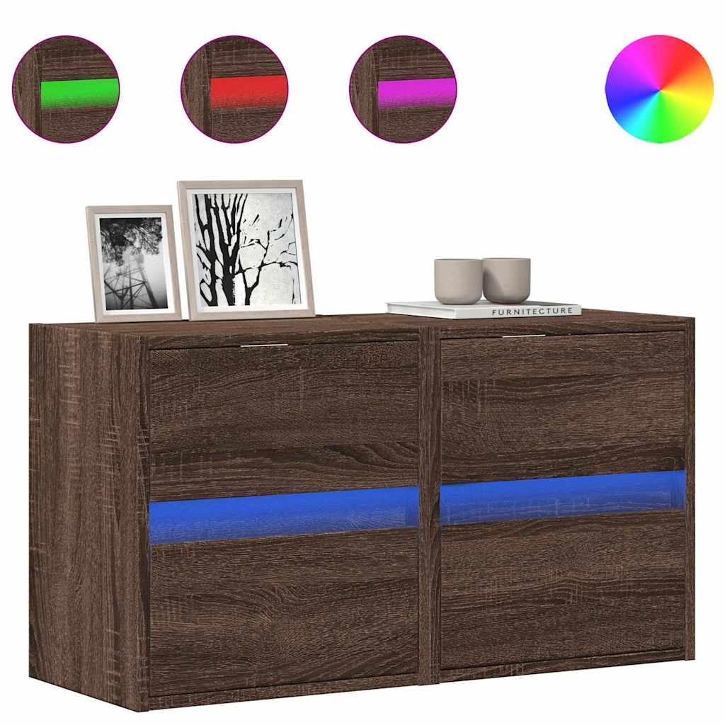 Zidni TV ormarići LED 2 kom boja smeđeg hrasta 41x31x45 cm