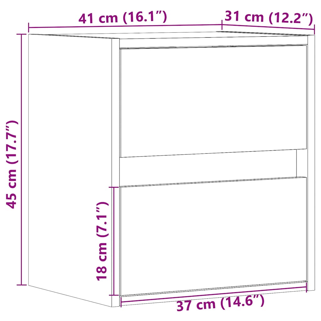 Zidni TV ormarići LED 2 kom boja smeđeg hrasta 41x31x45 cm