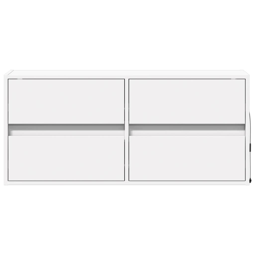 Zidni TV ormarić s LED svjetlima bijeli 100x31x45 cm