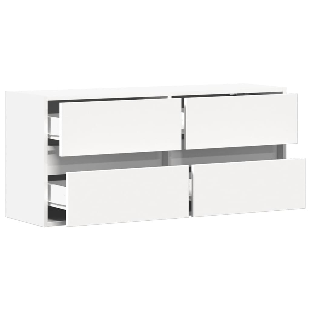 Zidni TV ormarić s LED svjetlima bijeli 100x31x45 cm