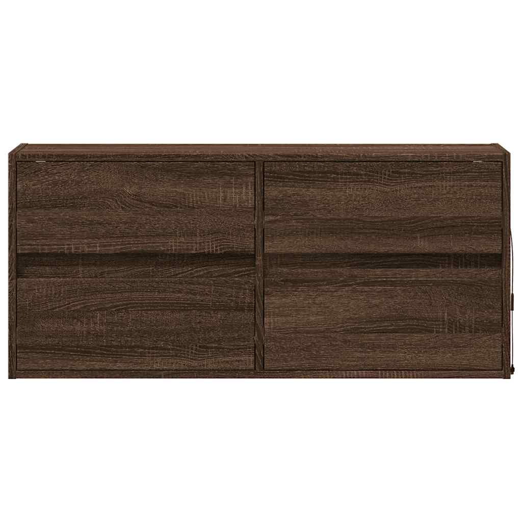Zidni TV ormarić s LED svjetlima smeđa boja hrasta 100x31x45 cm
