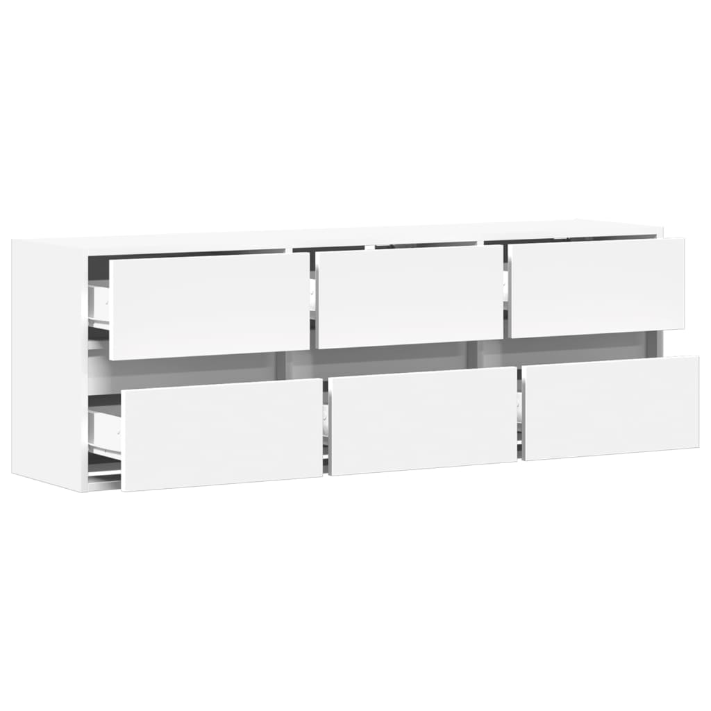 Zidni TV ormarić s LED svjetlima bijeli 130x31x45 cm