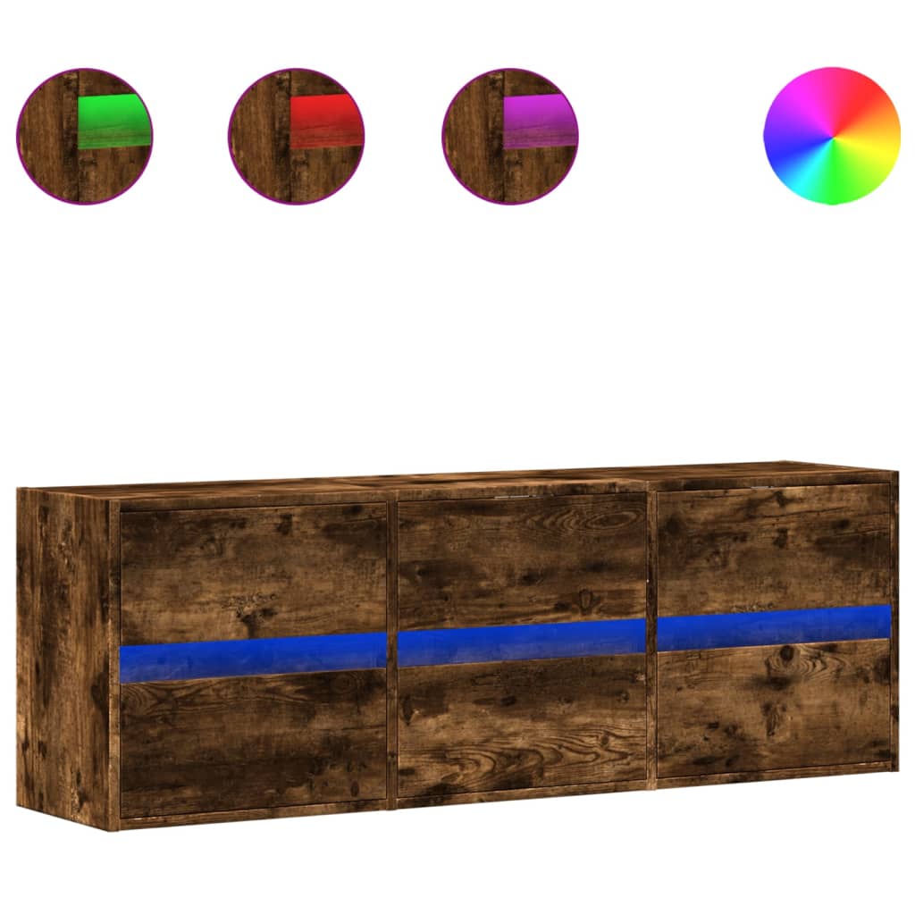 Zidni TV ormarić LED boja dimljenog hrasta 130x31x45 cm