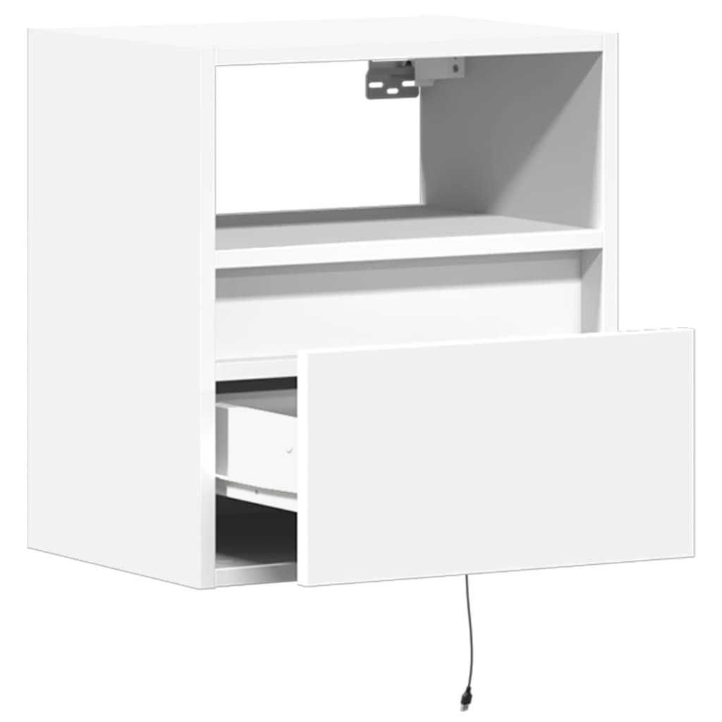 Zidni TV ormarići s LED svjetlima 2 kom bijeli 41 x 31 x 45 cm