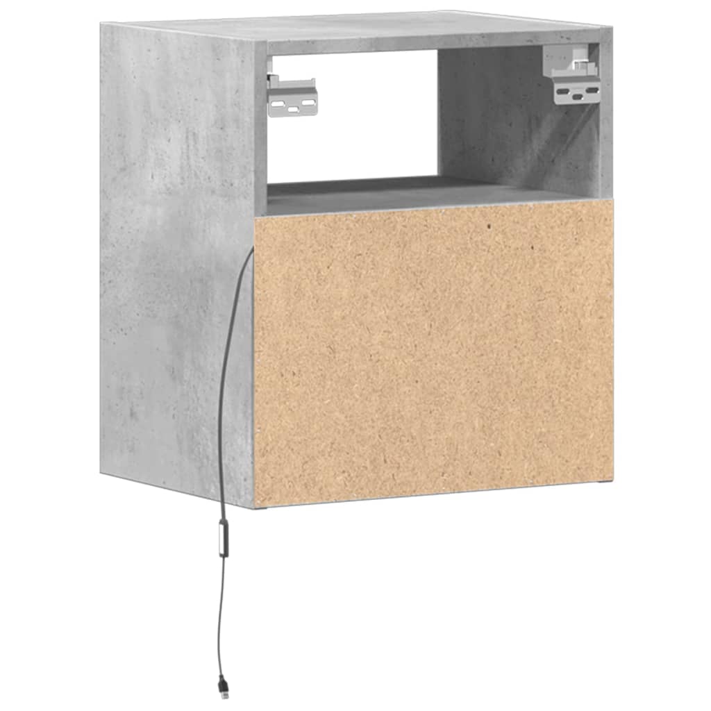 Zidni TV ormarić s LED svjetlima boja betona 41x31x45 cm