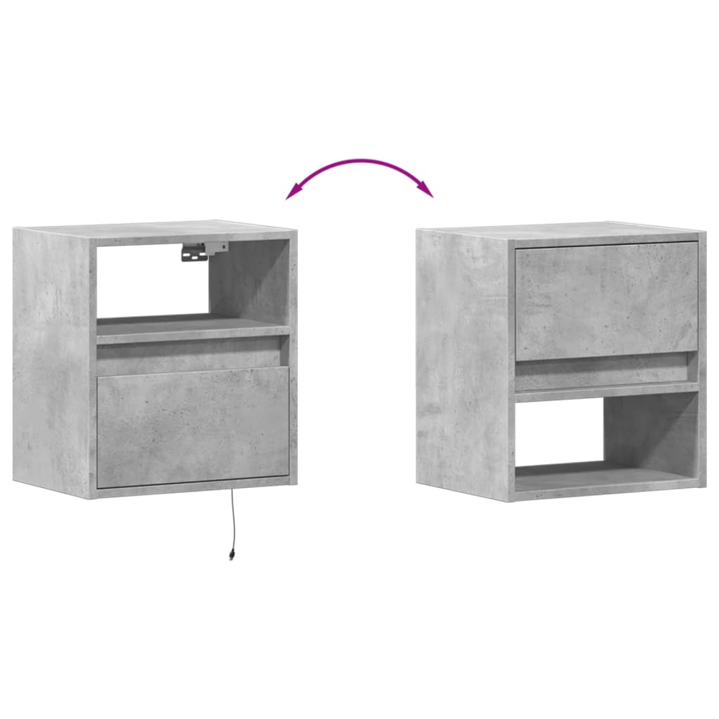 Zidni TV ormarići LED 2 kom boja betona 41x31x45 cm