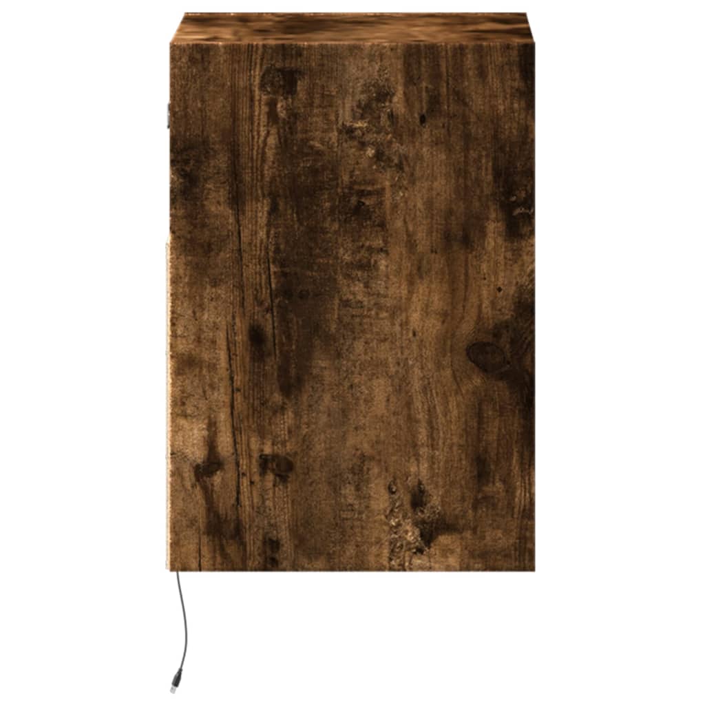 Zidni TV ormarić s LED svjetlima boja hrasta 41x31x45 cm