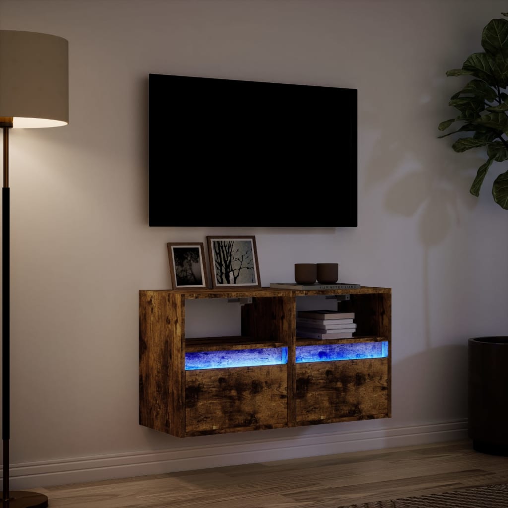 Zidni TV ormarići LED 2 kom boja hrasta 41x31x45 cm
