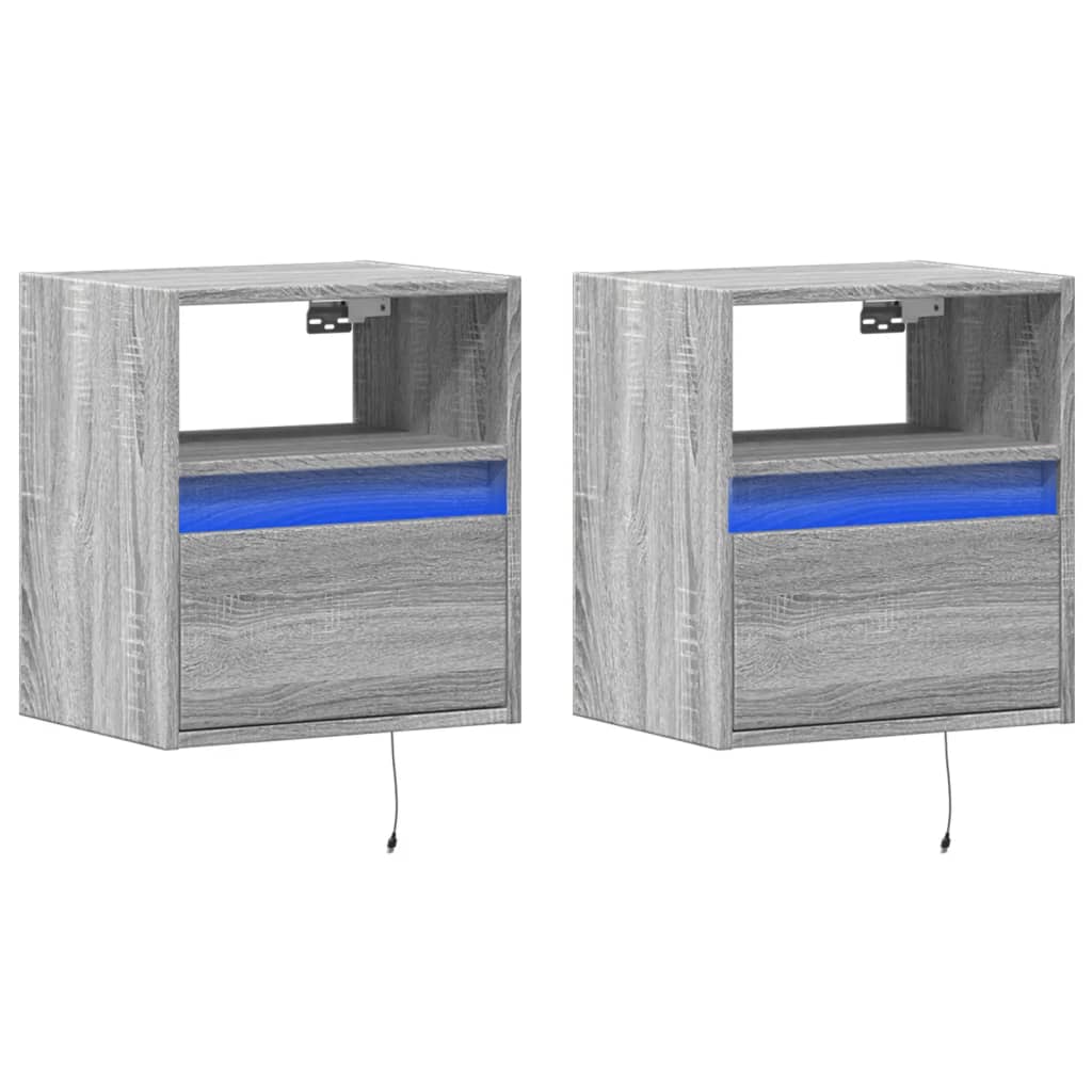 Zidni TV ormarići LED 2 kom siva boja hrasta 41x31x45 cm