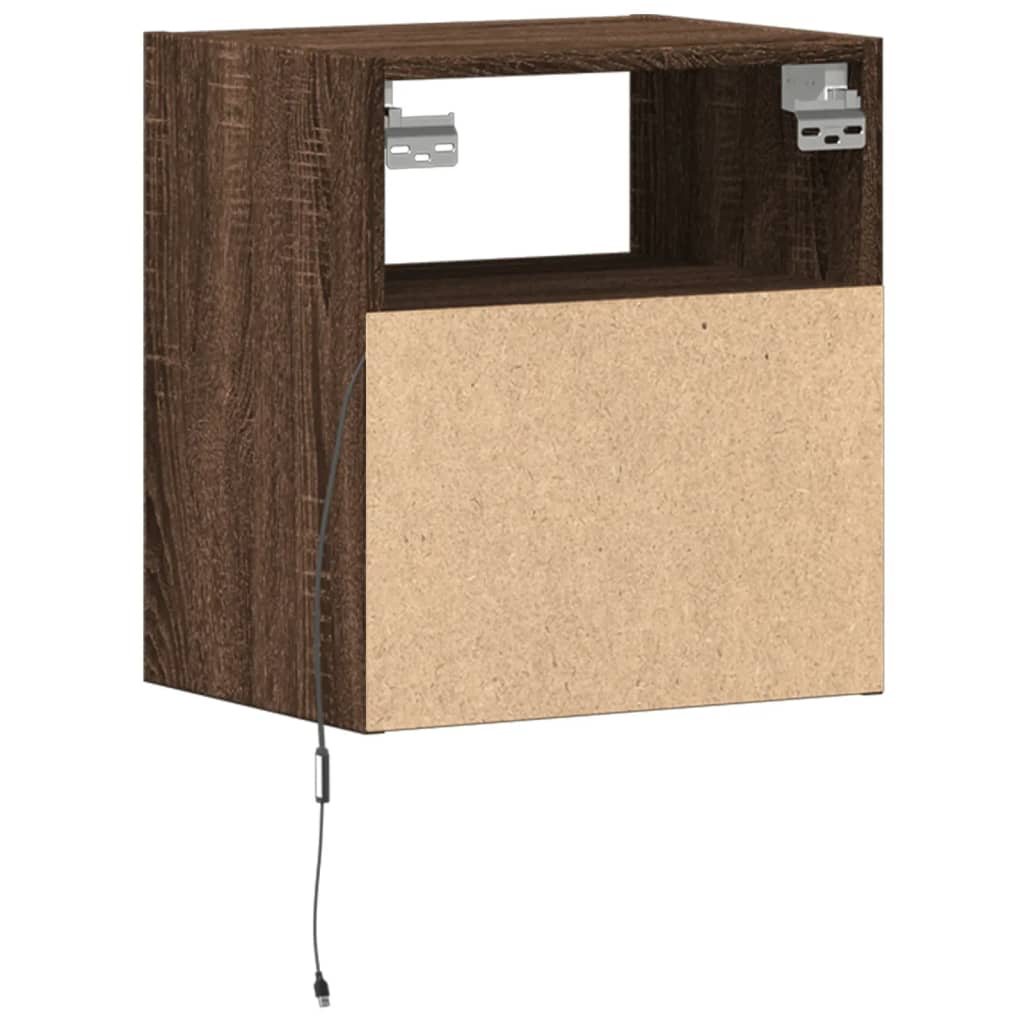 Zidni TV ormarić s LED svjetlima boja hrasta 41x31x45 cm