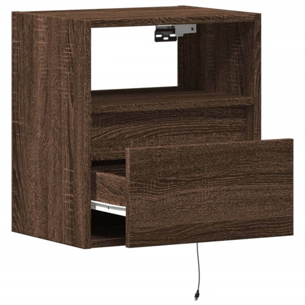 Zidni TV ormarić s LED svjetlima boja hrasta 41x31x45 cm