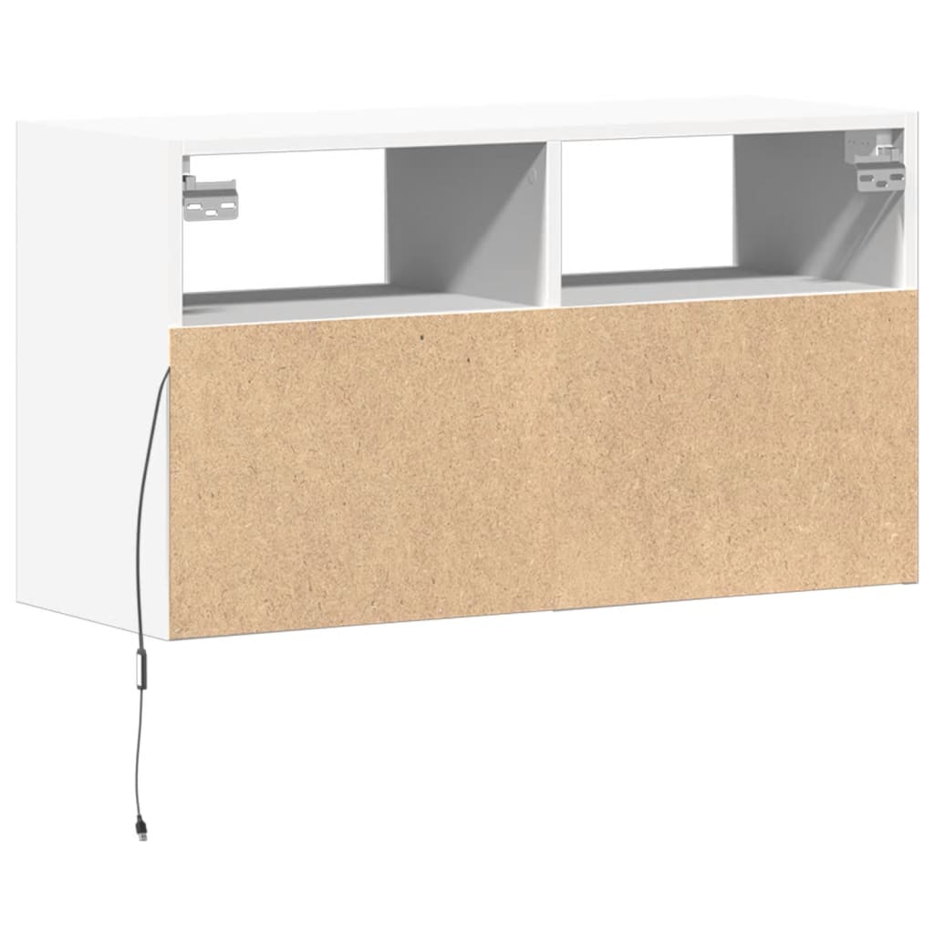 Zidni TV ormarić s LED svjetlima bijeli 80 x 31 x 45 cm