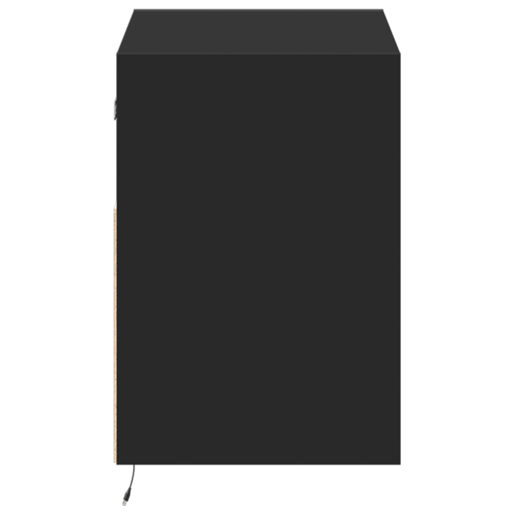 Zidni TV ormarić s LED svjetlima crni 80 x 31 x 45 cm