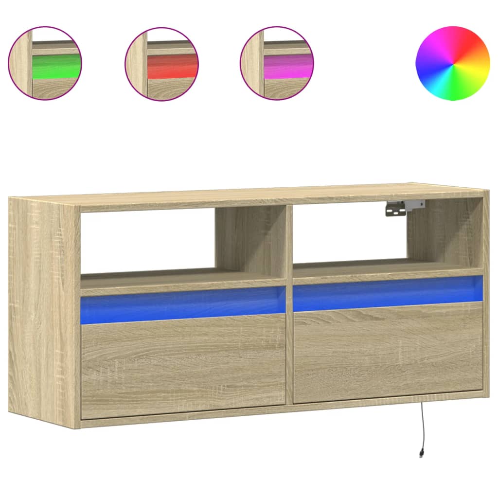 Zidni TV ormarić LED boja hrasta sonome 100x31x45 cm