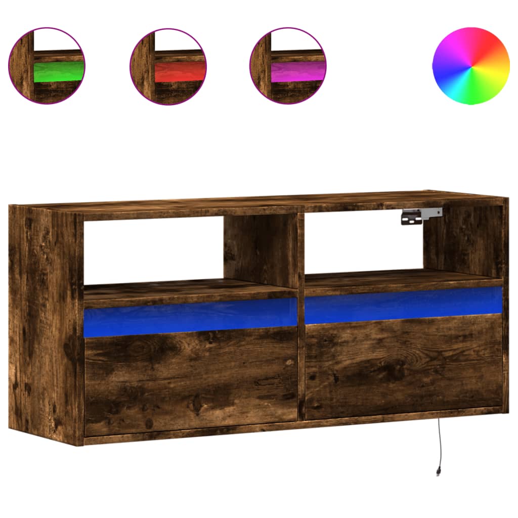 Zidni TV ormarić LED boja dimljenog hrasta 100x31x45 cm