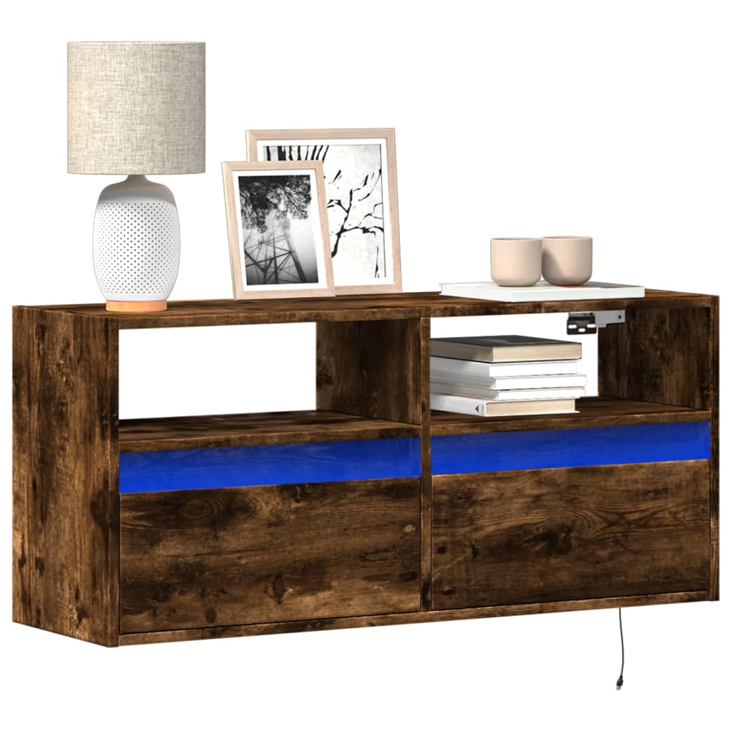Zidni TV ormarić LED boja dimljenog hrasta 100x31x45 cm